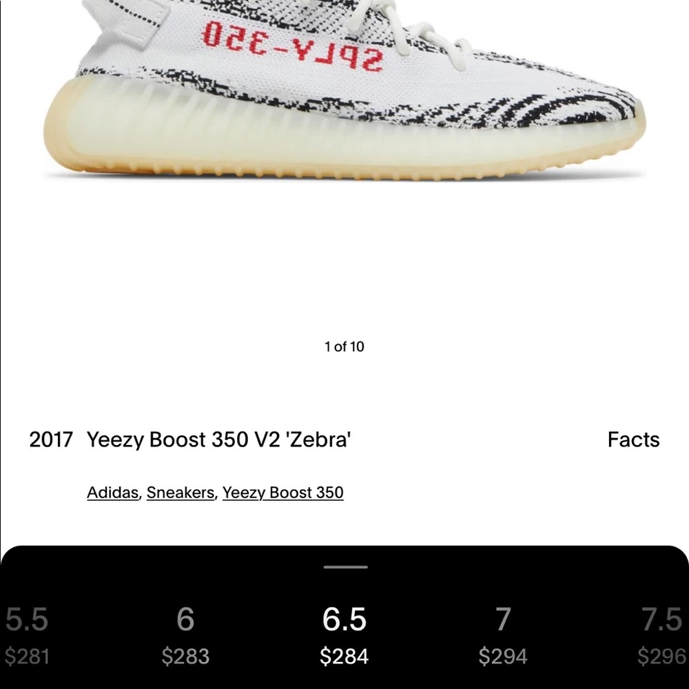 Yeezy boost 350 zebra 6.5 lightly worn